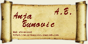 Anja Bunović vizit kartica